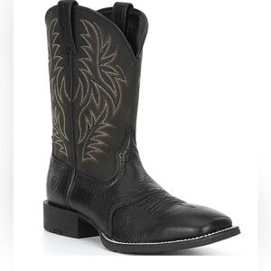 Ariat Boots Sport Wide Square Toe Cowboy Boot Men’s Black